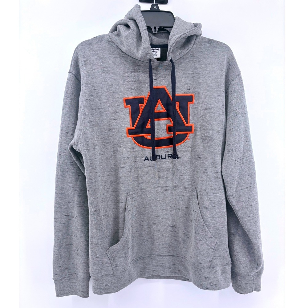 Champion Auburn Tigers Hoodie Mens Medium Gray Space Dye Pullover Sweatshirt